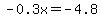 -0.3x+=+-4.8