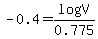 -0.4+=+log+V%2F0.775