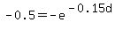 -0.5=+-+e%5E%28-0.15d%29+