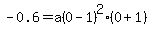 -0.6=a%280-1%29%5E2%2A%280%2B1%29