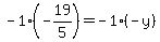 -1%28-19%2F5%29=-1%28-y%29