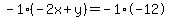 -1%28-2x%2By%29=-1%2A-12