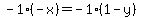 -1%28-x%29=-1%281-y%29