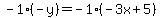 -1%28-y%29=-1%28-3x%2B5%29