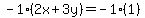 -1%282x%2B3y%29=-1%281%29