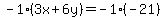 -1%283x%2B6y%29=-1%28-21%29