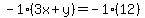 -1%283x%2By%29=-1%2812%29