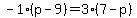 -1%28p-9%29=3%287-p%29
