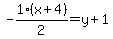 -1%28x%2B4%29%2F2=y%2B1