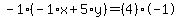 -1%2A%28-1%2Ax%2B5%2Ay%29=%284%29%2A-1