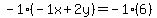 -1%2A%28-1x%2B2y%29+=+-1%2A%286%29