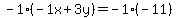 \"-1%2A%28-1x%2B3y%29+=+-1%2A%28-11%29\"