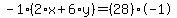 -1%2A%282%2Ax%2B6%2Ay%29=%2828%29%2A-1