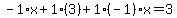 -1%2Ax%2B1%2A%283%29%2B1%28-1%29x=3