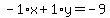 -1%2Ax%2B1%2Ay=-9