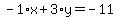 -1%2Ax%2B3%2Ay=-11