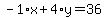 -1%2Ax%2B4%2Ay=36