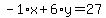 -1%2Ax%2B6%2Ay=27