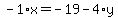 -1%2Ax+=+-19+-+4%2Ay