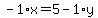 -1%2Ax+=+5+-+1%2Ay