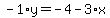 -1%2Ay=-4-3%2Ax