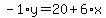 -1%2Ay=20%2B6%2Ax