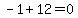 -1%2B12=0