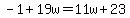 -1%2B19w=11w%2B23