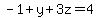 -1%2By%2B3z=4
