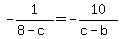 -1%2F%288-c%29+=+-10%2F%28c-b%29
