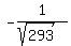 -1%2F%28sqrt%28293%29%29