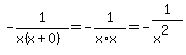 -1%2F%28x%28x%2B0%29%29+=+-1%2F%28x%2Ax%29+=+-1%2F%28x%5E2%29