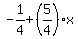 -1%2F4%2B%285%2F4%29%2Ax