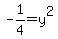 -1%2F4=y%5E2