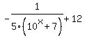 -1%2F5%2810%5Ex%2B7%29%2B12