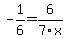 -1%2F6+=+6%2F7x