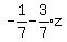 -1%2F7-expr%283%2F7%29z