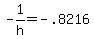 -1%2Fh+=+-.8216
