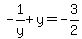 -1%2Fy%2By=-3%2F2