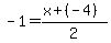 -1=%28x%2B%28-4%29%29%2F2