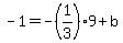 -1=-%281%2F3%29%2A9%2Bb