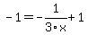-1=-1%2F3x%2B1
