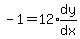 -1=12%2Aexpr%28dy%2Fdx%29