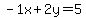 -1+x+%2B+2+y+=+5