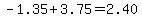-1.35%2B3.75=2.40