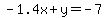 -1.4x%2By=+-7
