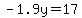 -1.9y=17