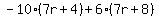 -10%287r%2B4%29%2B6%287r%2B8%29