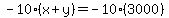-10%28x%2By%29=-10%283000%29