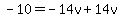 -10=-14v%2B14v